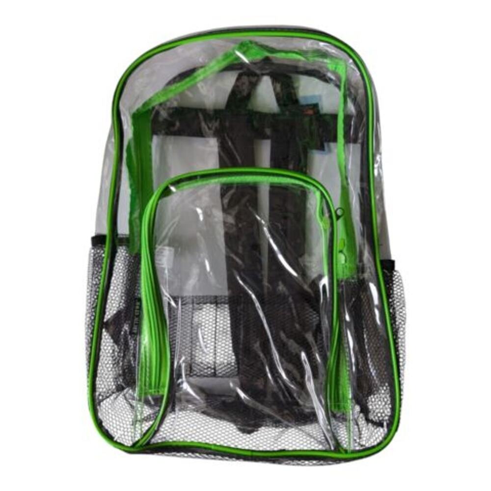 Arctic Star Large Clear Backpack 17" Lime Green Trim